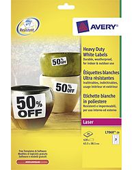 L7060-20 Avery Laser White Heavy Duty Labels
