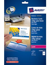 C32016 Avery Laser Satin Finish Double Sided Business Cards