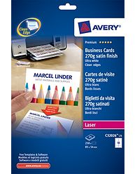 C32026 Avery Laser White Business Cards