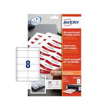 L4728-20 Micro perforated Printable Inserts. 8 inserts per A4 sheet